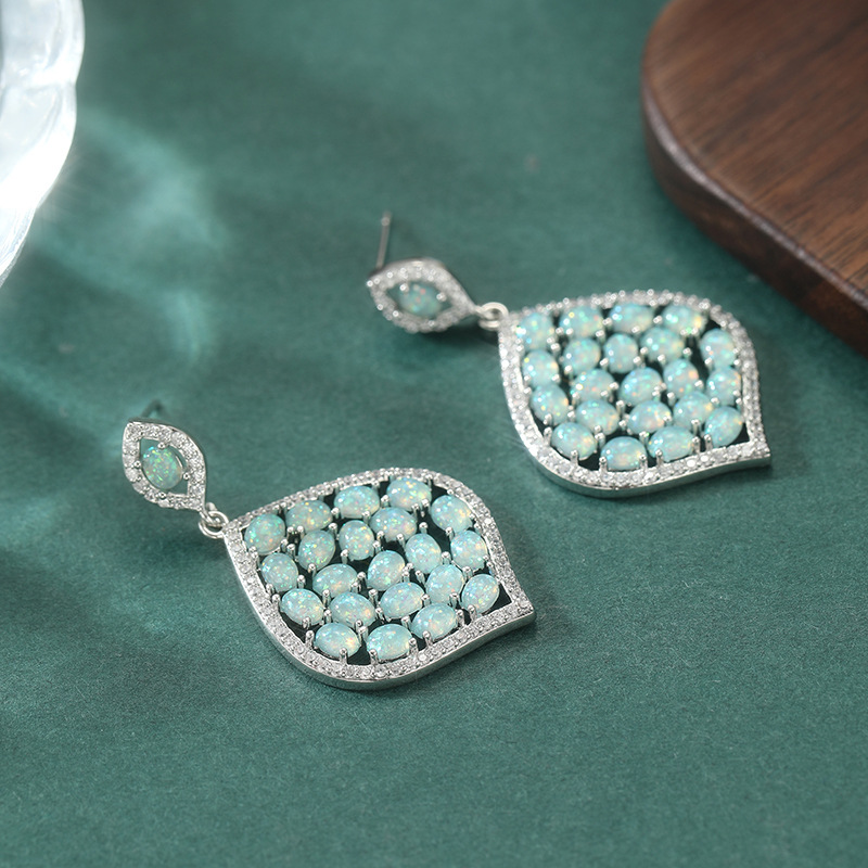 Dazzling Colorful Opal Water Drop Earrings - Hypoallergenic Elegance