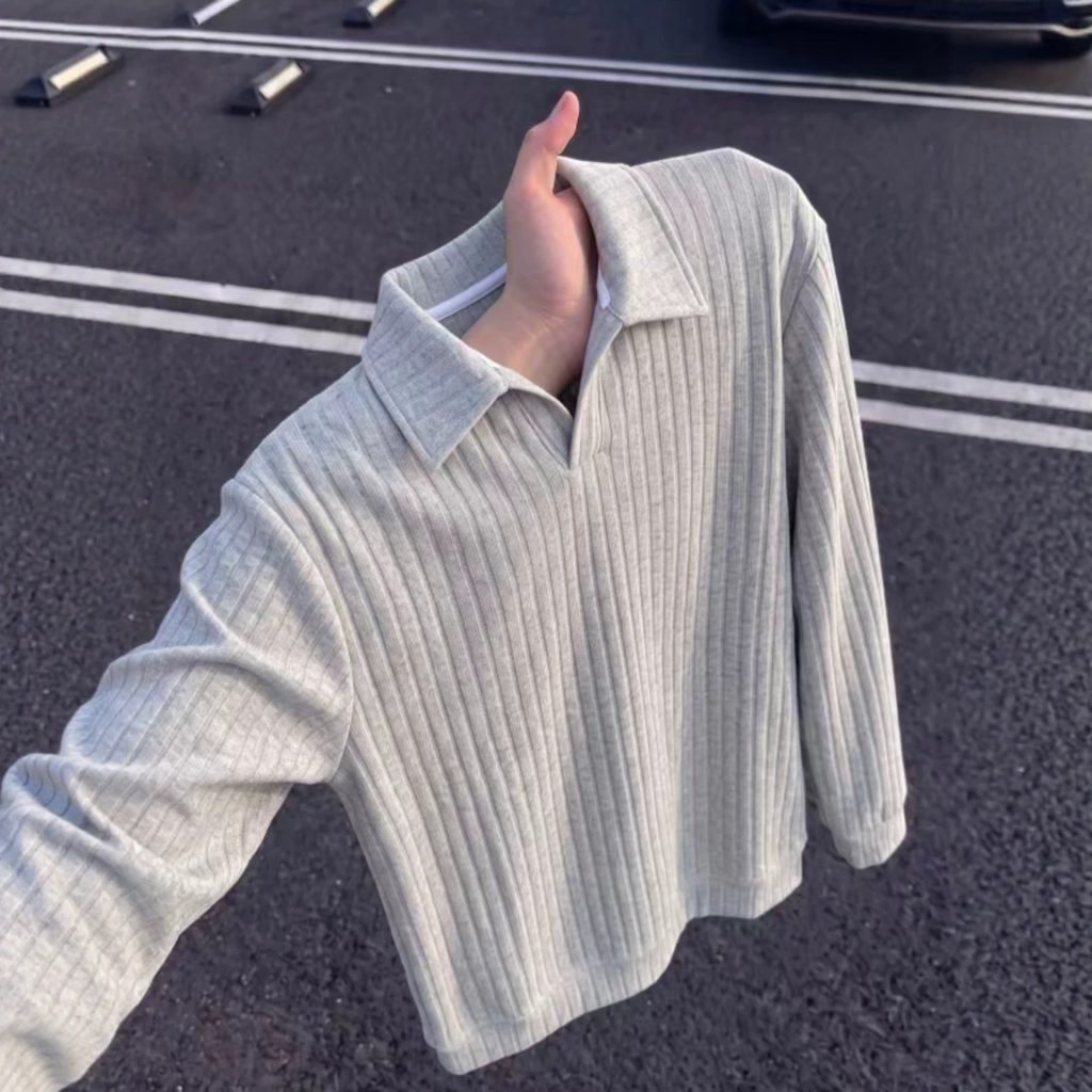 Classic Vertical Striped Knit Sweatshirt for Timeless Style