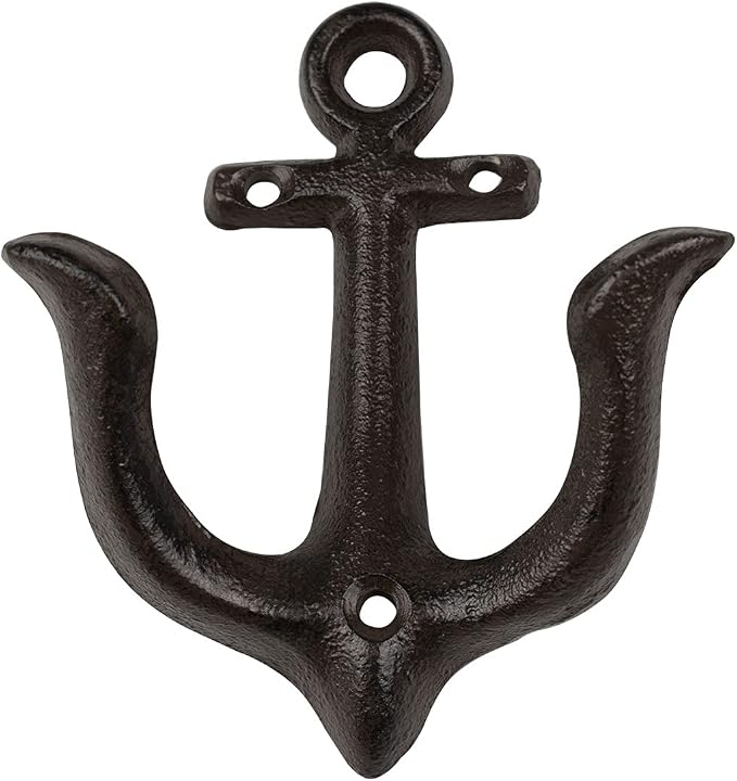 Nautical Rope Toilet Paper Holder & Metal Hook - Coastal Chic Decor