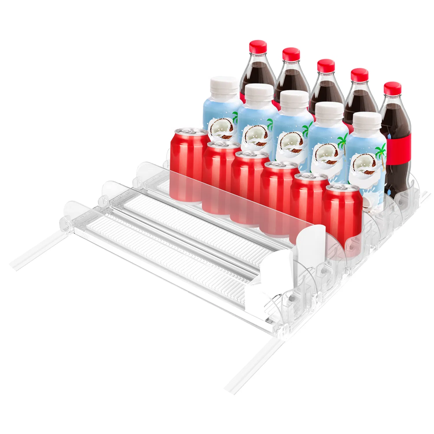 Adjustable Spring Loaded Drink Organizer - Holds Up to 25 Cans