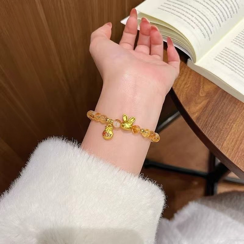 Radiant Natural Yellow Tower Crystal Bracelet for Positivity
