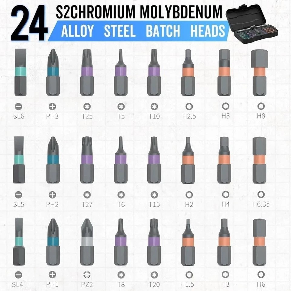 24-in-1 Magnetic Screwdriver Set - Ultimate DIY Tool Kit