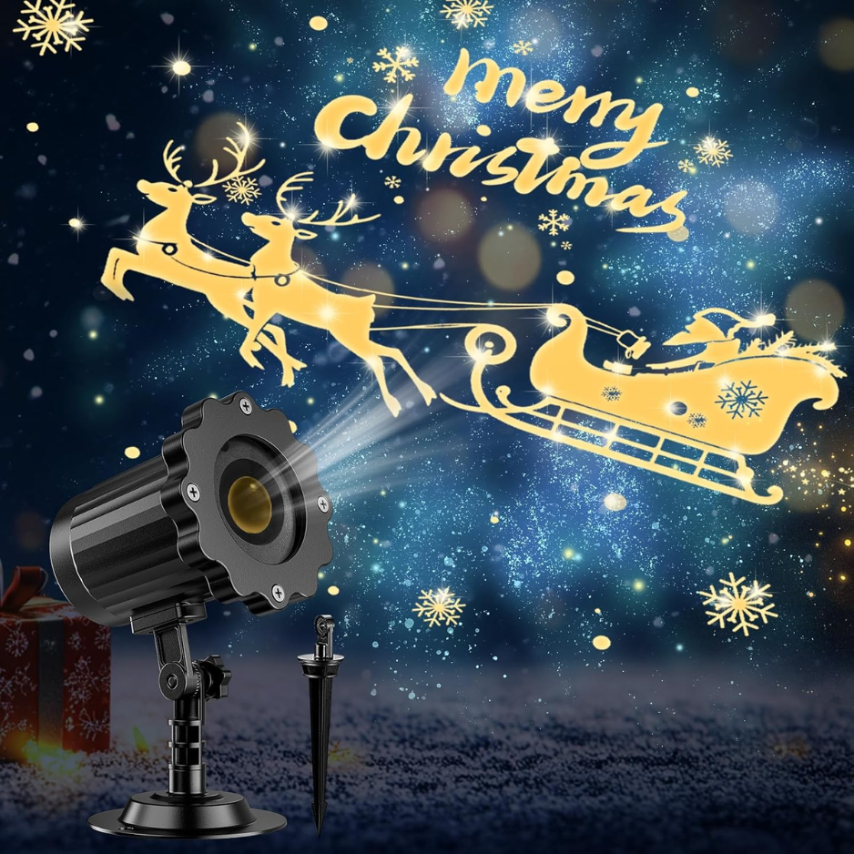 Magical 3D Christmas Projector Lights - Santa in Sleigh