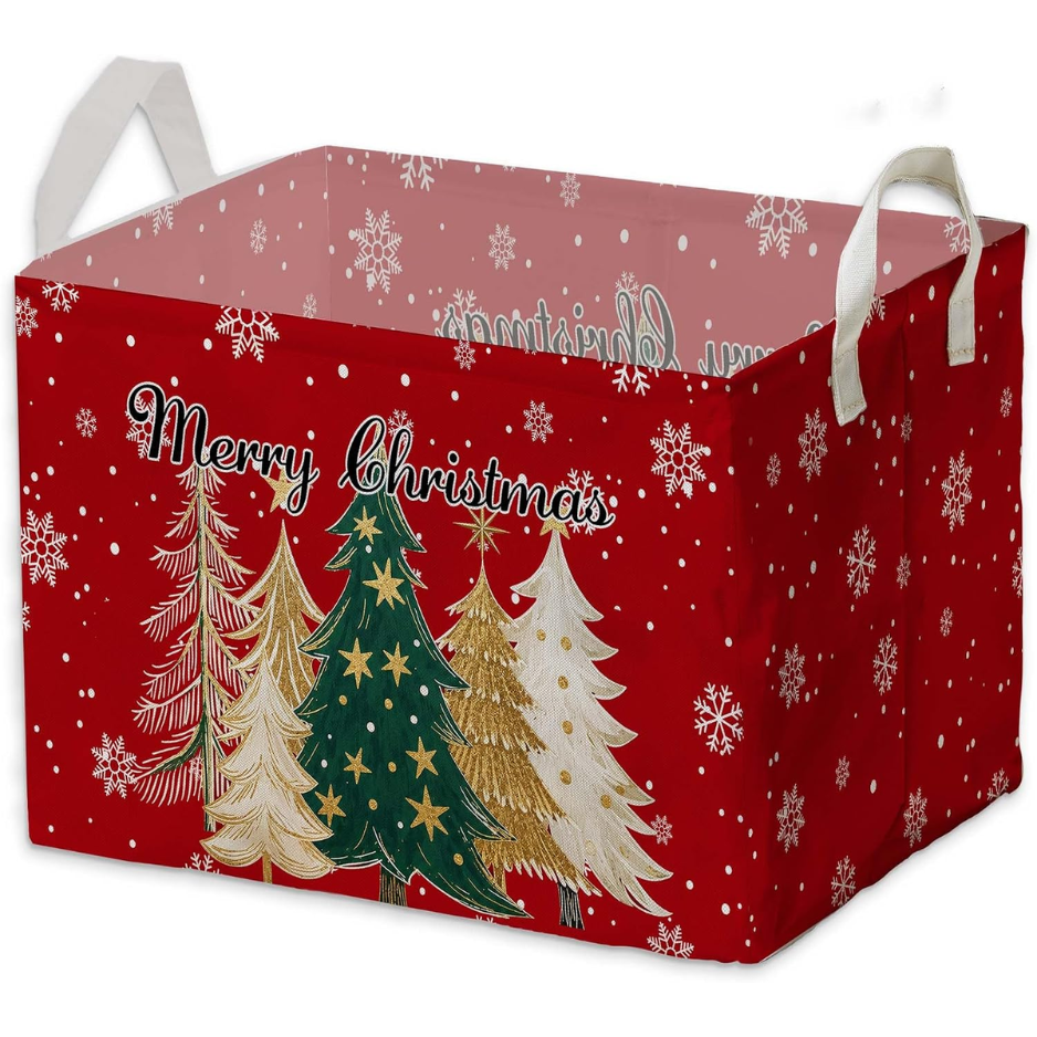 Classic Tree Snowman Christmas Storage Baskets - Festive & Functional