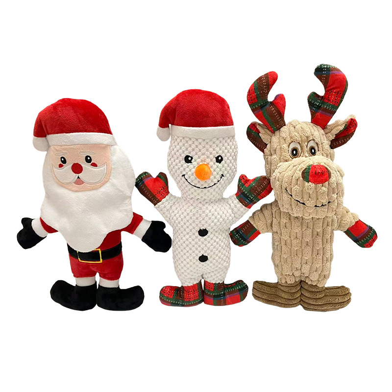 Festive Squeaky Dog Toys - Plush Crinkle Toys for Holiday Fun!