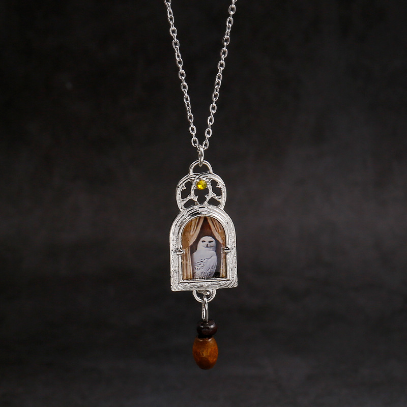 Vintage Owl Cage Pendant Necklace - Gothic Boho Fashion Jewelry