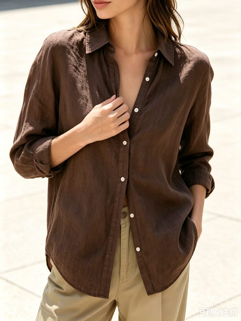 Stylish Women's Roll-Up Cuff Button-Down Blouse for Casual Elegance